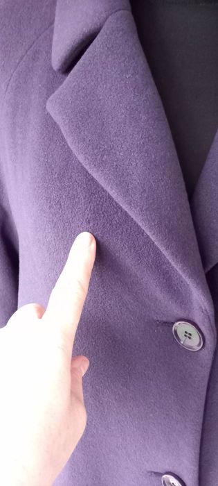 Fioletowy płaszcz super skład wełna kaszmir retro vintage r. L