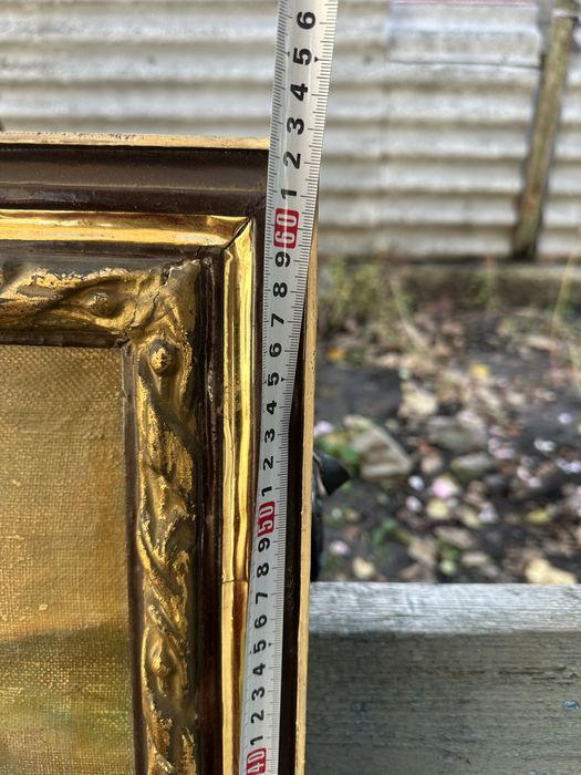 Картина маслом с рамкой раритет холст!