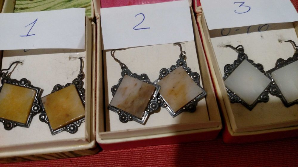 Серьги натуральный камень СССР