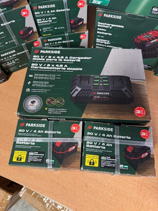 Pack Parkside X20V Team – 2×4Ah + Carregador Duplo Automático
