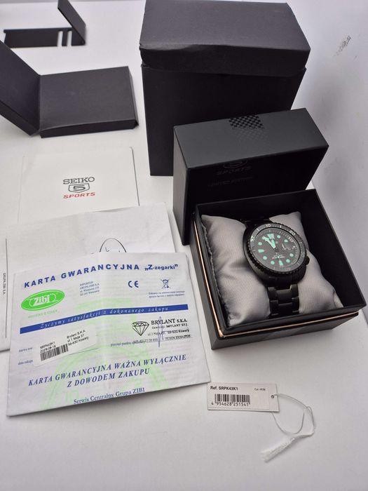 Zegarek Męski Seiko Prospex Night Vision Turtle SRPK43K1FULL SET!
