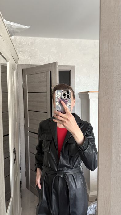 Шкіряний комбінезон жіночий S екошкіра