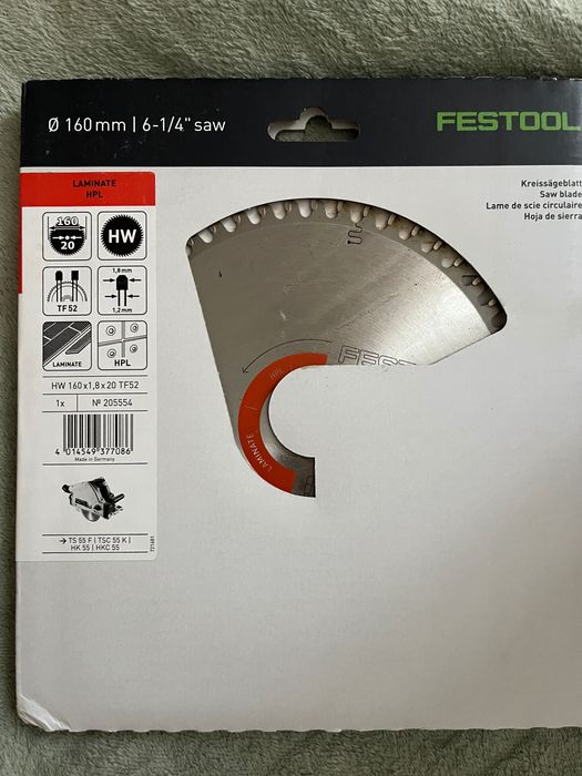 Festool диск 205554 160х1.8х20 TF52, 496306 TF52