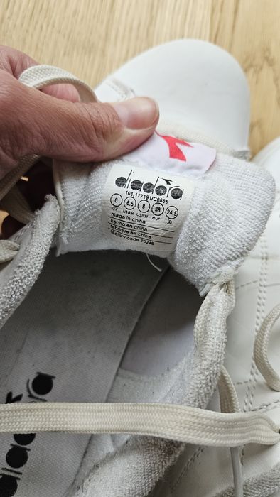 Buty damskie trampki sneakersy skórzane białe Diadora włoskie