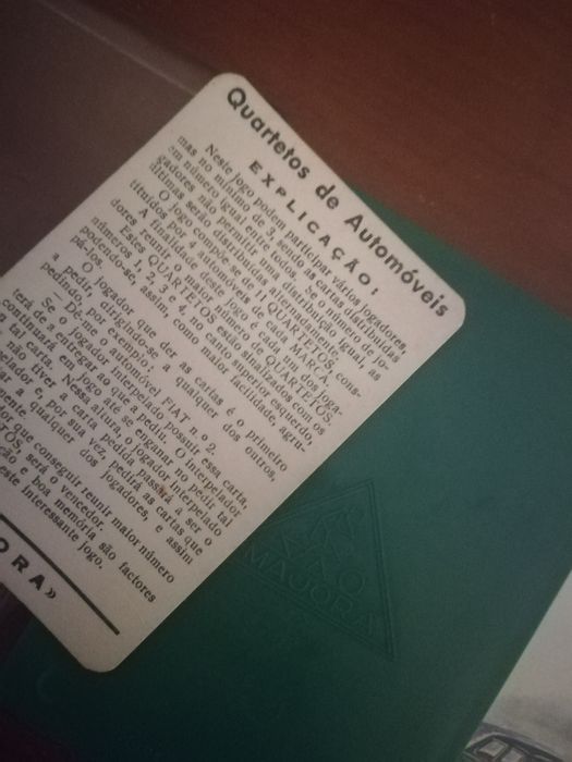 Jogo Vintage quartetos de automóveis Majora coleção