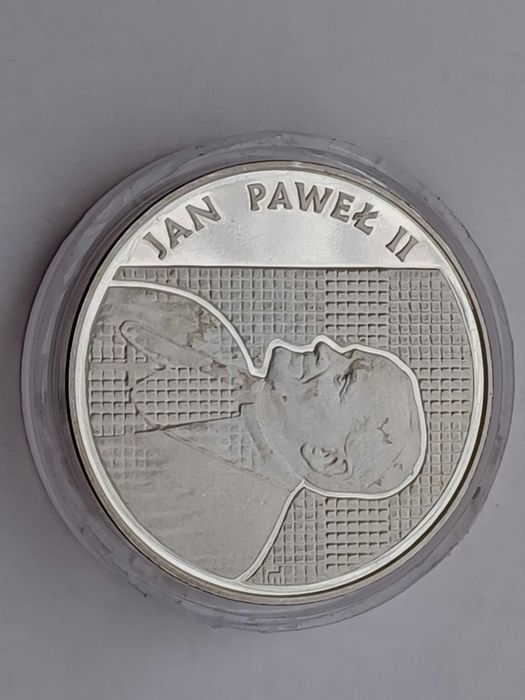 Srebrna moneta kolekcjonerska PRL 10 000 zł Jan Paweł II 1989 r.