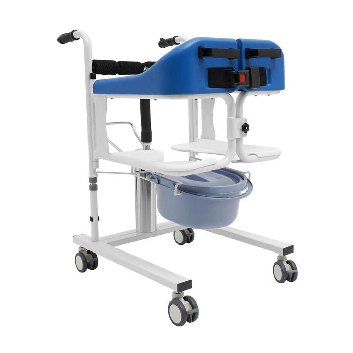 Hydrauliczny podnośnik pacjenta 3w1 z nocnikiem i kołami hamującymi