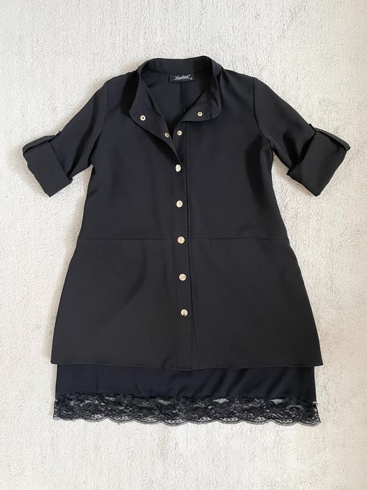 Sukienka czarna rozmiar S M L 36 z koronką ciążowa tunika 38 40