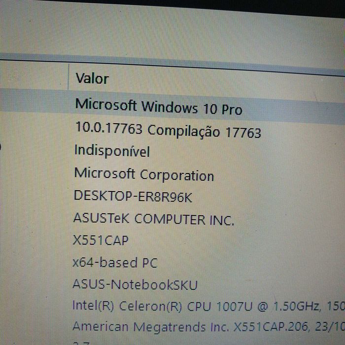 motherboard  asus x551C processador celeron 1007U