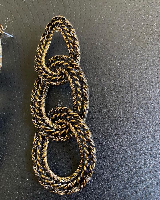 Kolczyki h&m vintage stare złoto sztywne wiszące