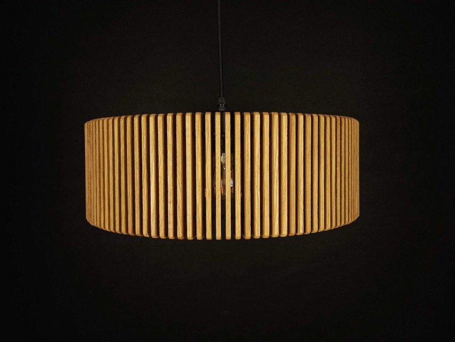 Lampa wisząca drewniana  dębowa lamele