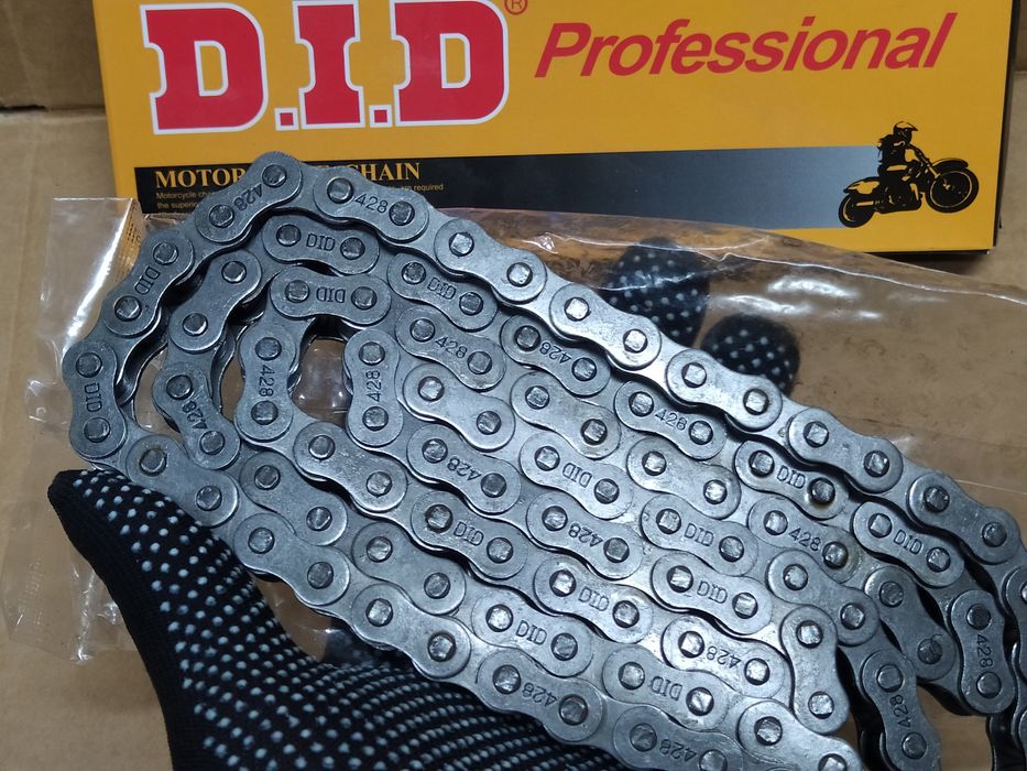 Цепь мото приводная DID 428-98L 102 110L 112L 116L 118L 128L 130L 136L
