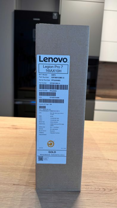 233 - Lenovo Legion Pro 7 (16IAX10H) (Intel Core U9 275HX, 2×32GB, 2×1TB SSD, WQXGA (2560x1600), RTX 5080)