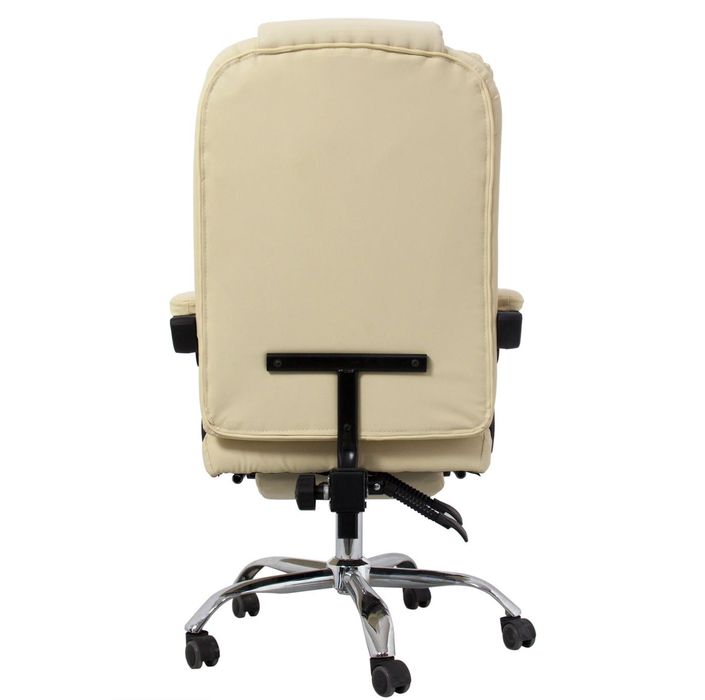 Fotel Obrotowy Krzesło Biurowe Kremowe PREMIUM‼️z Podnóżkiem Producent