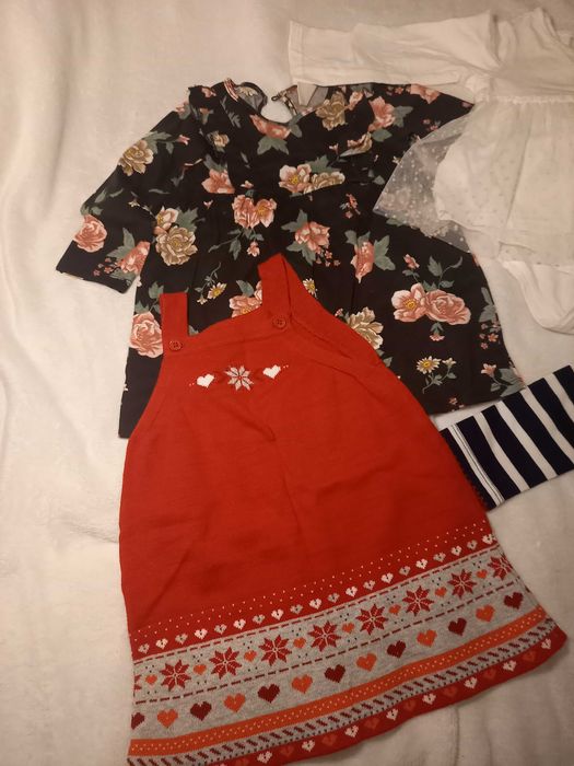 Pakiet! 6 szt. Sukieneczki dla dziewczynki, r. 74-80, H&M, Nutmeg