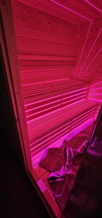 Nowa sauna fińska piec na drewno oświetlenie LED producent izolacja