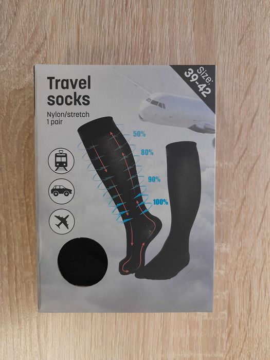 Skarpety uciskowe, na żylaki, krążenie, podkolanówki czarne rozm 39-42