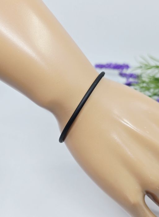 Bransoletka kauczukowa z elementami złota próba 585 14k