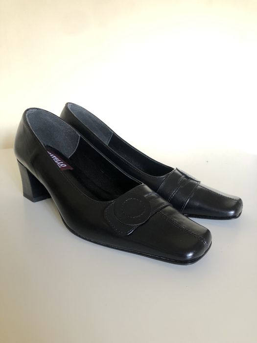 Czółenka buty na obcasie kwadratowe noski obcas kostka