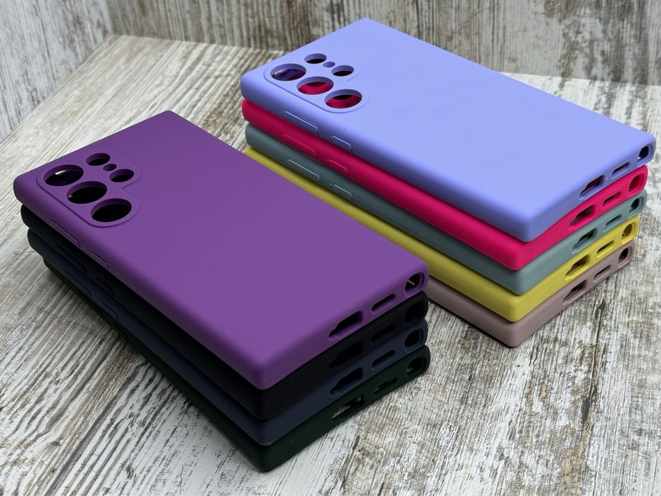Не пачкаются! Чехол Silicone Case на Samsung S24 Ultra Чохол
