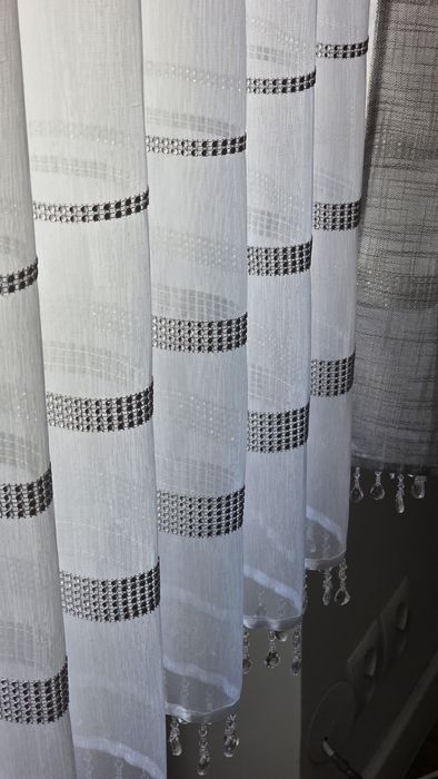 Firany z kryształkami i cyrkoniami