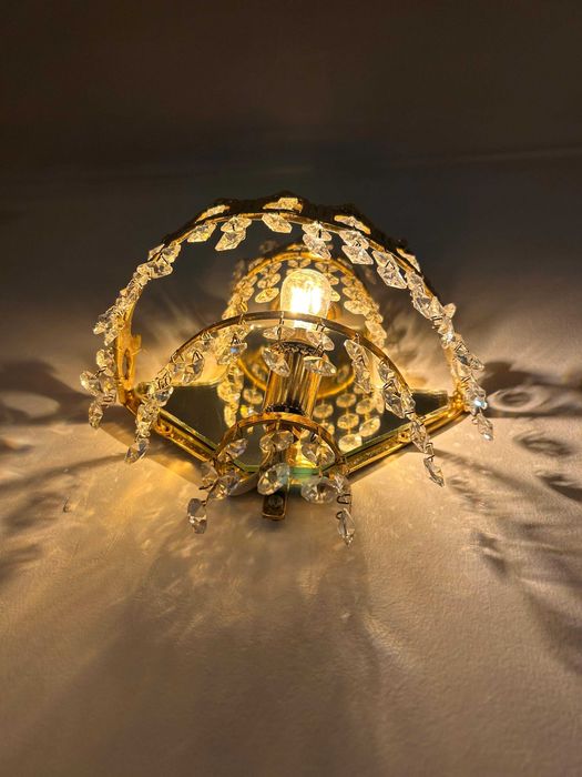 Par de apliques / candeeiros de parede em cristal