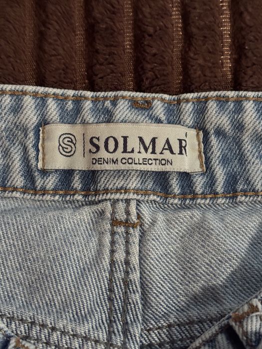 Світло-блакитні прямі жіночі джинси бренду solmar із широкими штанинами та середньою посадкою