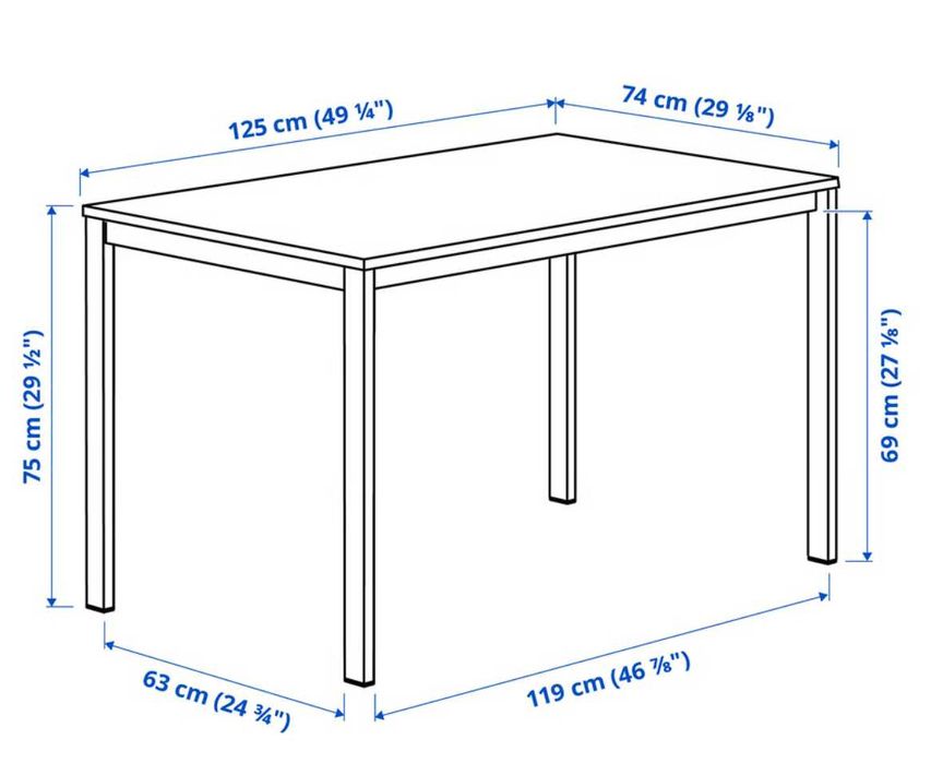 Mesa VIHALS  125 x 74 - Ikea