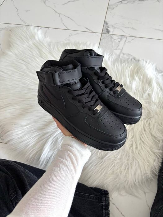Nike Air Force 1 Classic High Black ХУТРО