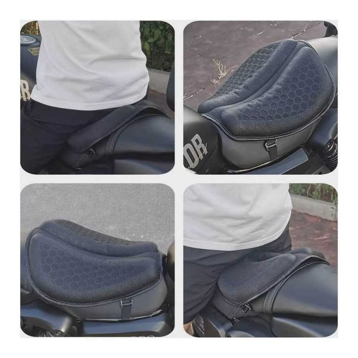 Almofada de Selim Gel 3D Favo de Mel Anti-Vibração para Moto
