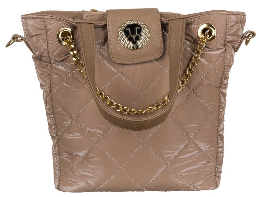 trapezowy, pikowany shopper z łańcuszkiem - peterson