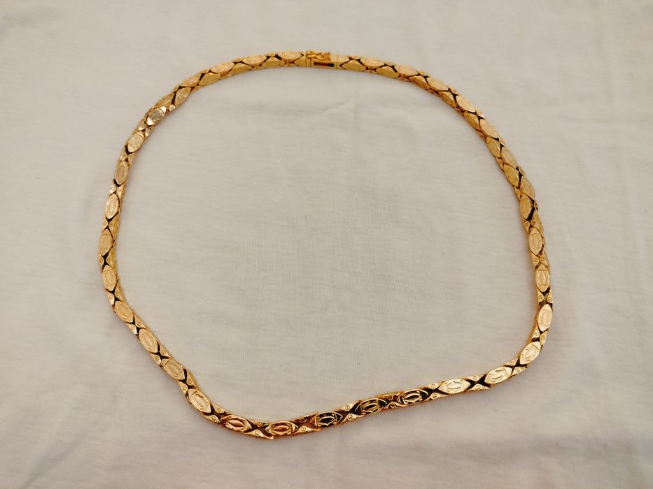 Piękny łańcuszek cartier pozłacany i sygnet