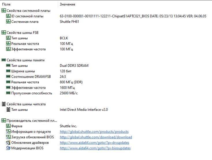 Комплект MiniITX Core i3-3225/Shuttle FH61/HD Graphics 4000/4 Gb DDR3