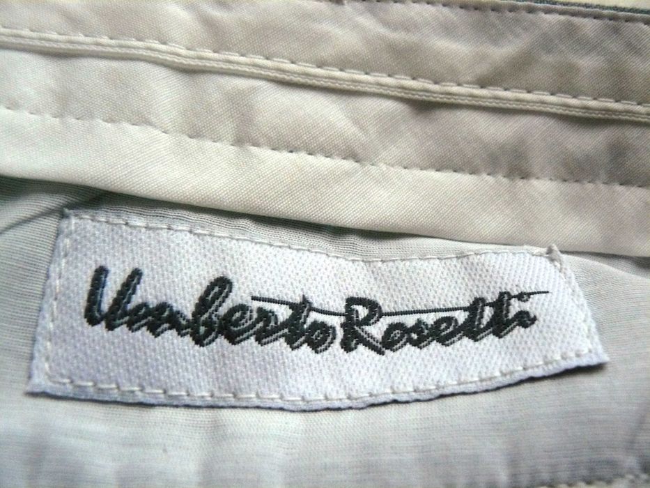 Umberto Rosetti letnie eleganckie spodnie męskie 30% wiskoza 88 cm pas
