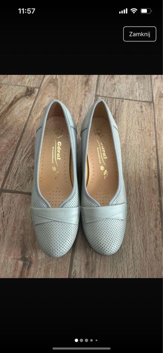 Balerinki ze skóry naturalnej Góral