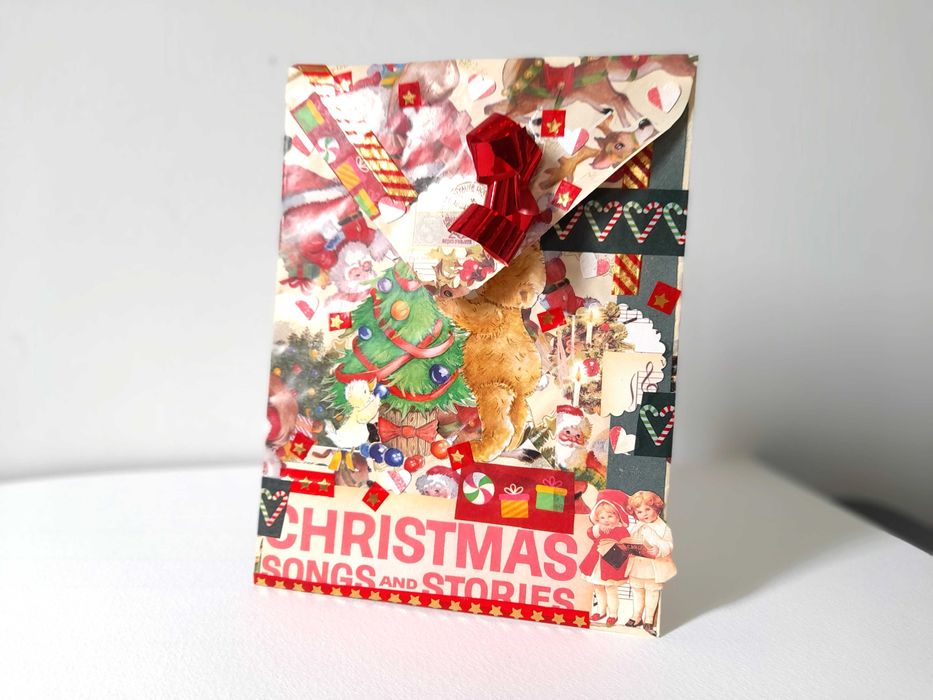 Rustic Christmas Envelope and Blank Greeting Card