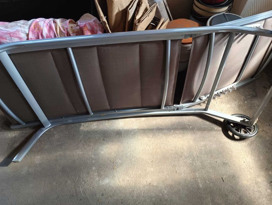 Leżak ogrodowy aluminiowy Ibiza silver taupe