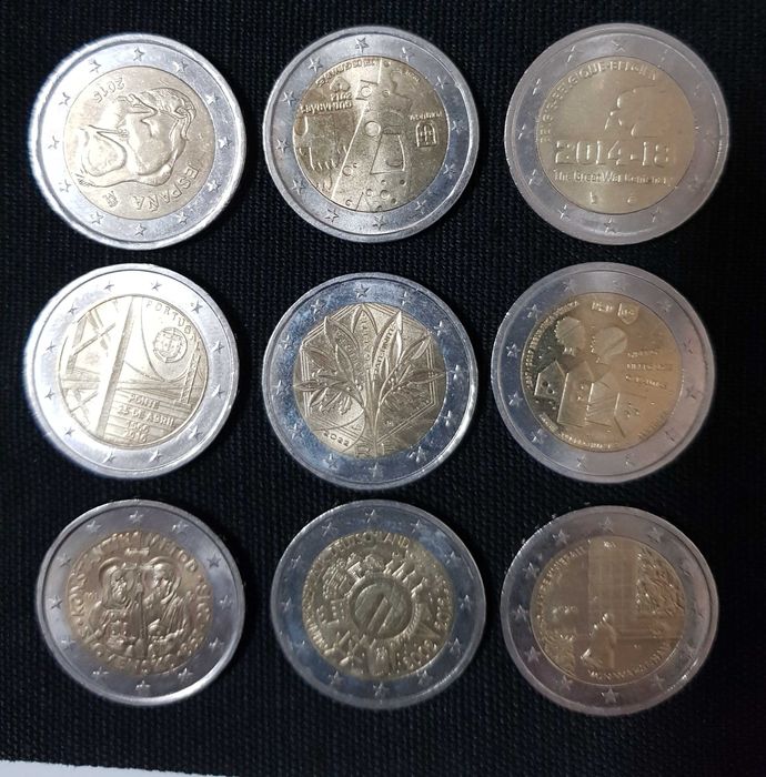 Moedas de 2 euros varias