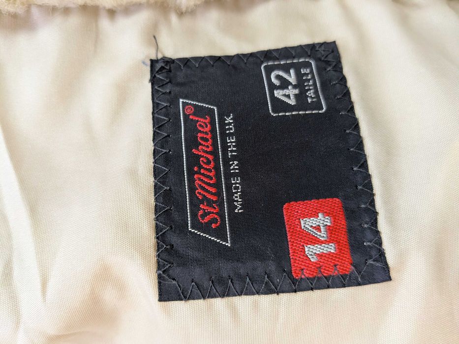 St Michael klasyczne sztuczne futro vintage beżowe rozm. 42
