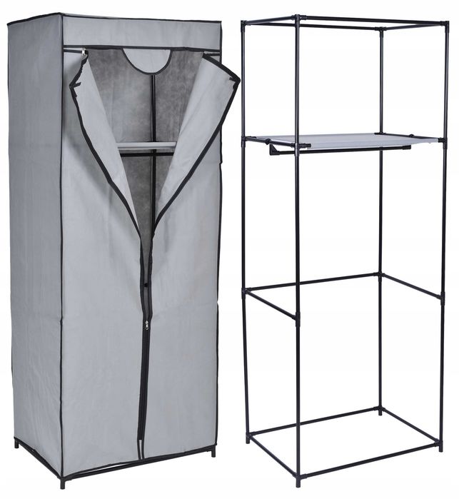 Garderoba Tekstylna Fela 60cm Szara Mobilna Lekka