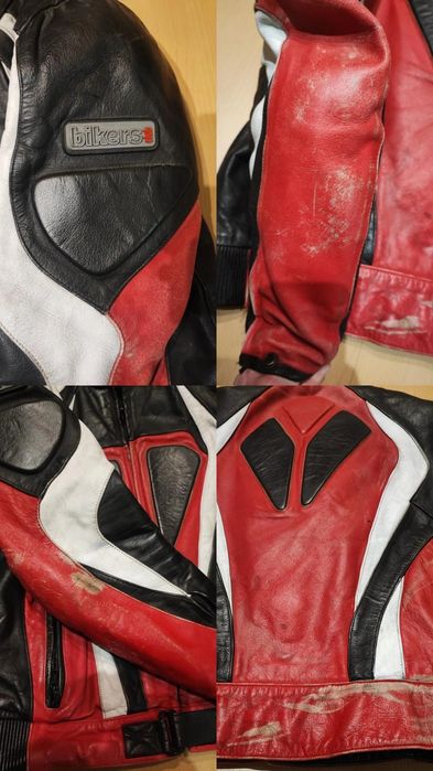Мотокуртка кожаная с защитой,probiker,мотозахист, шкіряна,красная,