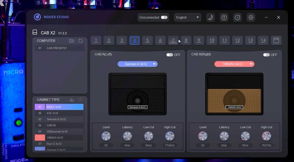 Mooer CAB X2 stereo symulator IR kolumn głośnikowych