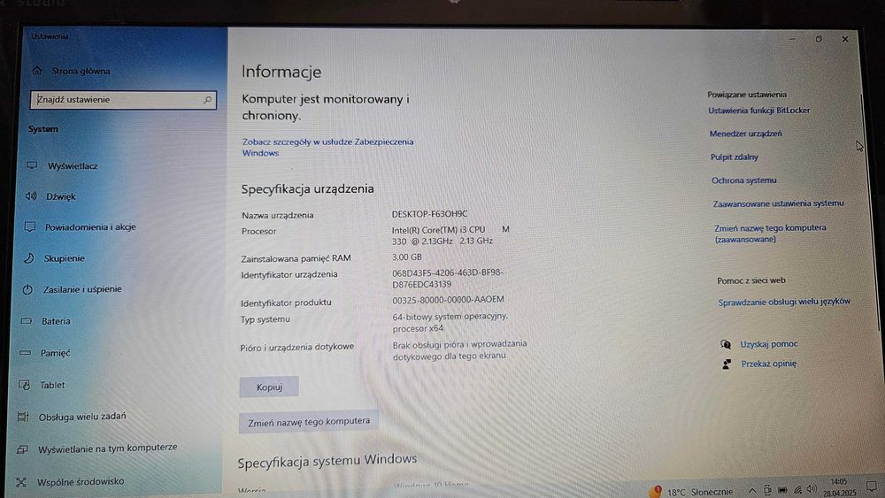 Laptop Dell Studio 1558 PP39L i3 3GB RAM 240GB SSD WIN10 Czerwony15,6"