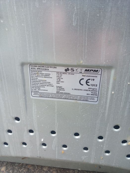 Kuchenka gazowo - elektryczna mpm 54kgm-04 używana