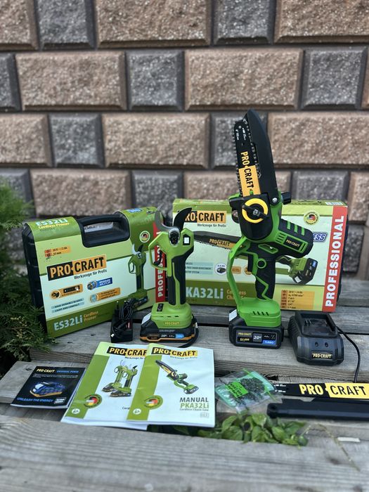Акумуляторний садовий набір Procraft пилка Pka 32 + секатор  Es 32