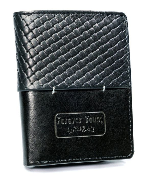 czarny portfel męski skórzany - forever young®