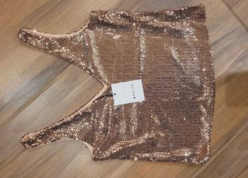 Nowa złota bluzka karnawałowo sylwestrowa Mohito S