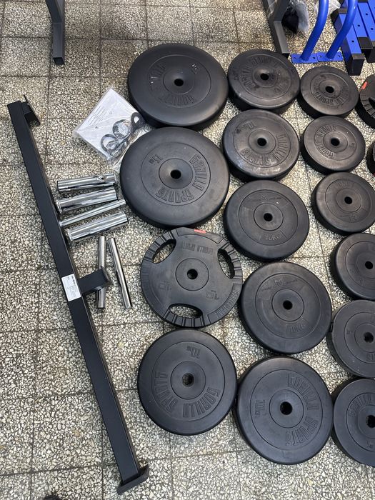 Obciążenia krążki cięzar siłownia 187.5kg ławka stojak hantle