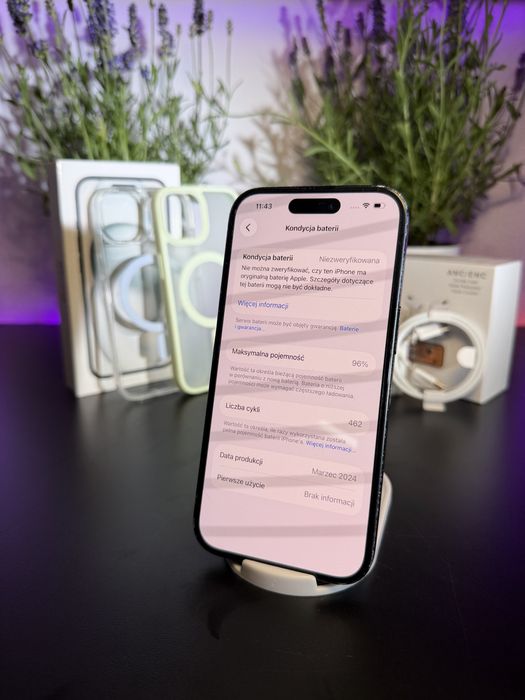 Smatron Apple iPhone 15 | 128 gb | 96% bateria |Czarny