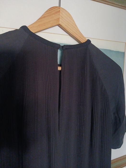 Camisa preta plissada, Massimo Dutti